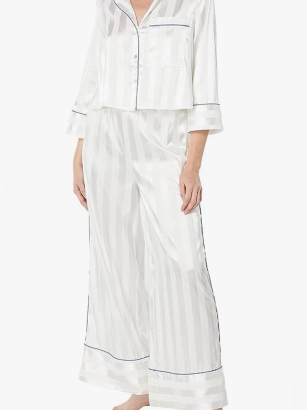 Free People Intimately Silky Ivory Pajama Party Pants, Size medium